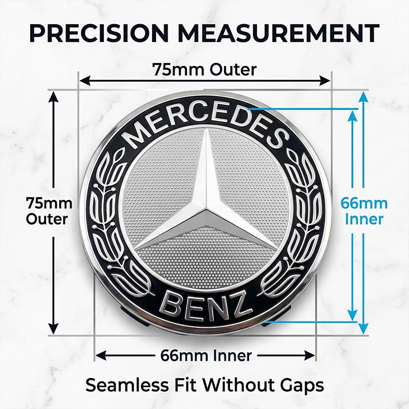 LRQ2   4PCS Car Wheel Hub Cover 3D Metal Rim Center Cap Decals Waterproof Stickers For Mercedes-Benz C550 C180 C200 C220 C230 C250 C280
