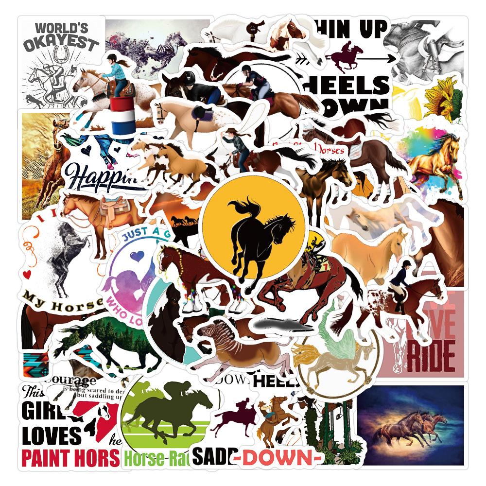 10/50PCS Creativity Colourful Galloping Horse Stickers Graffiti Stickers Cavia Porcellus Laptop Skateboard Car Stickers Luggage Stickers