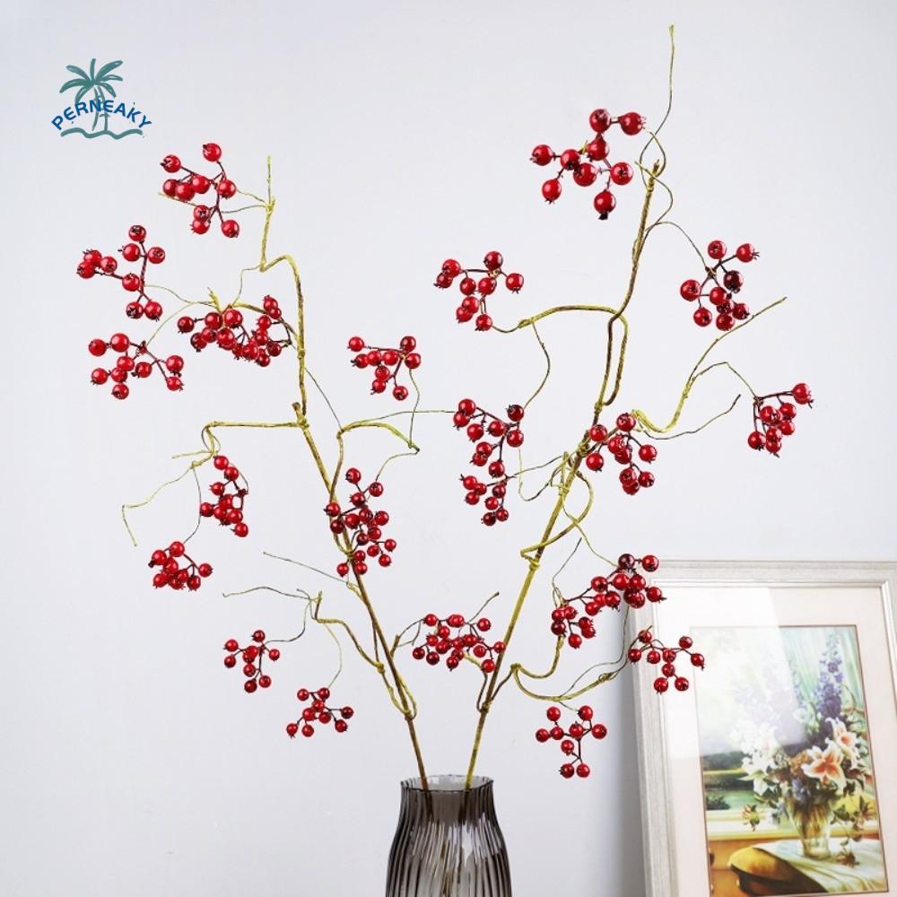 Faux Good Luck Fruits Artificial Foam Berries Branch Luxury Fruits Flower Artificial Berries Fruit Plastic Realistic