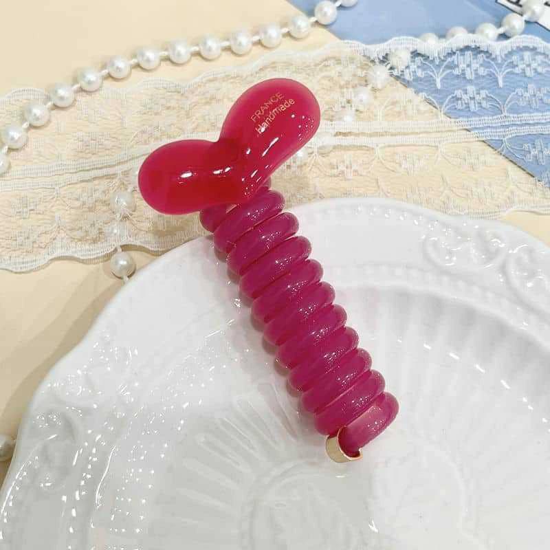 Elastische Telefondraht-Haargummis für Damen und Mädchen, einfarbige Haarbänder, Spiralspule, Gummiband, Pferdeschwanz, Kopfseil, Haar-Accessoires