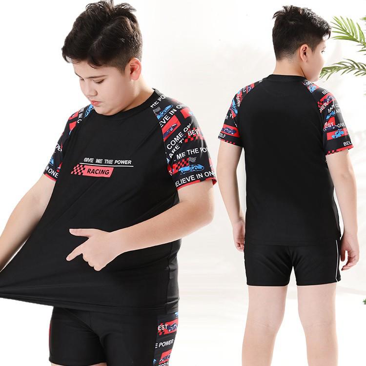 2026 Boys' Quick-Dry Two-Piece Swimsuit Set, Medium & Large Sizes, Customizable, Loose Fit