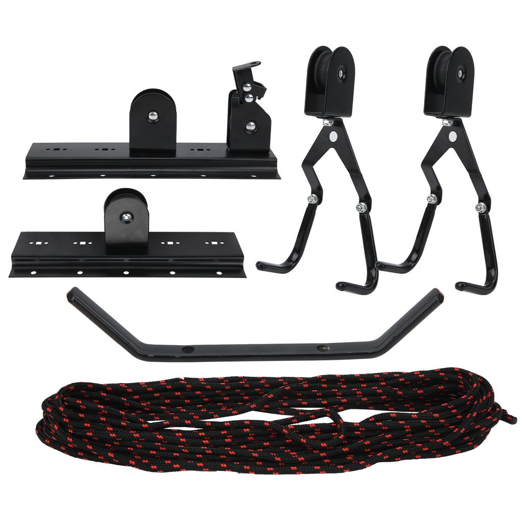 Bike Ceiling Hanger Lift Cargo Bicycle Storage Wall Mount Hook Roof Hoist Pulley Rack