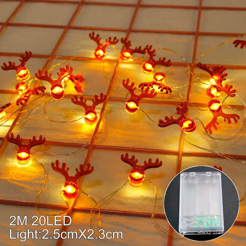 Elk Bell String Light LED Christmas Decor For Home Hanging Garland Christmas Tree Decor Ornament Navidad 2020 Xmas Gift New Year
