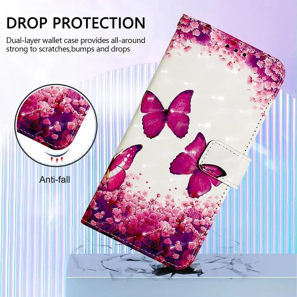 Cute Painted PU Leather Flip Case on For Xiaomi 13T 12T 11T 11 Lite 5G NE Civi 3 2 1S 11 Ultra Poco C40 Wallet Stand Book Cover