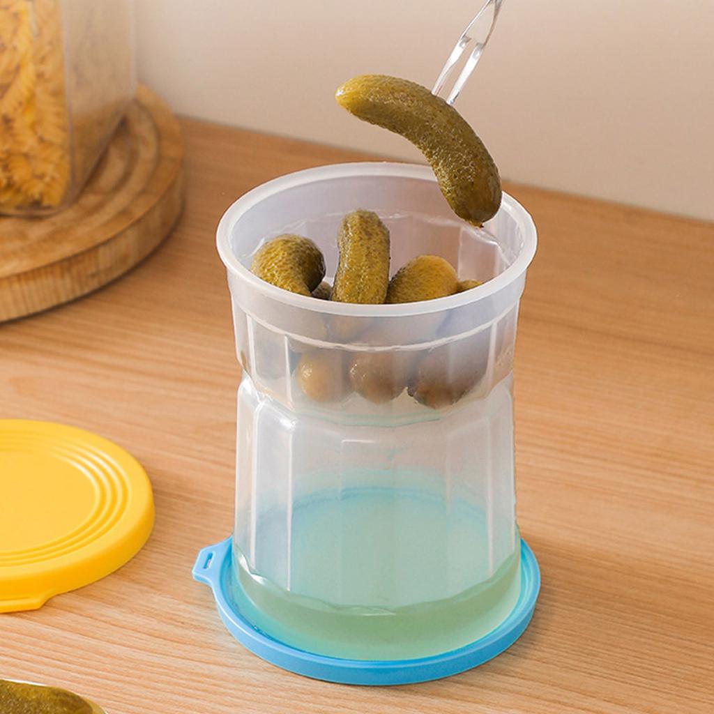 Large Glass Pickle Jar With Strainer And Airtight Lid Practical Kitchen Storage Container For Wet And Dry Foods