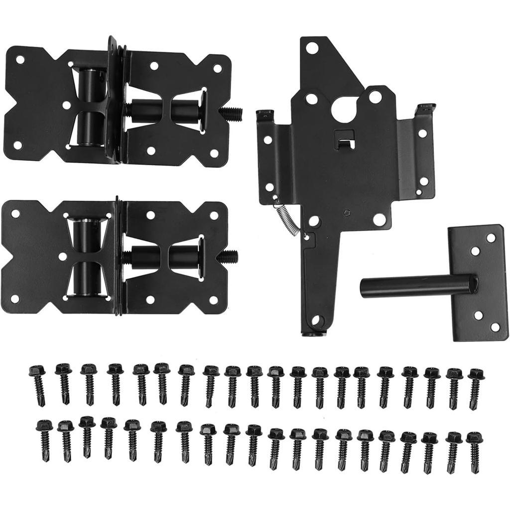 Garden Gate Hinge Bolt Kit, Carbon Steel, Style Fence Gate Door Latch Hardware, for Yard, Garden, Shed, Pool