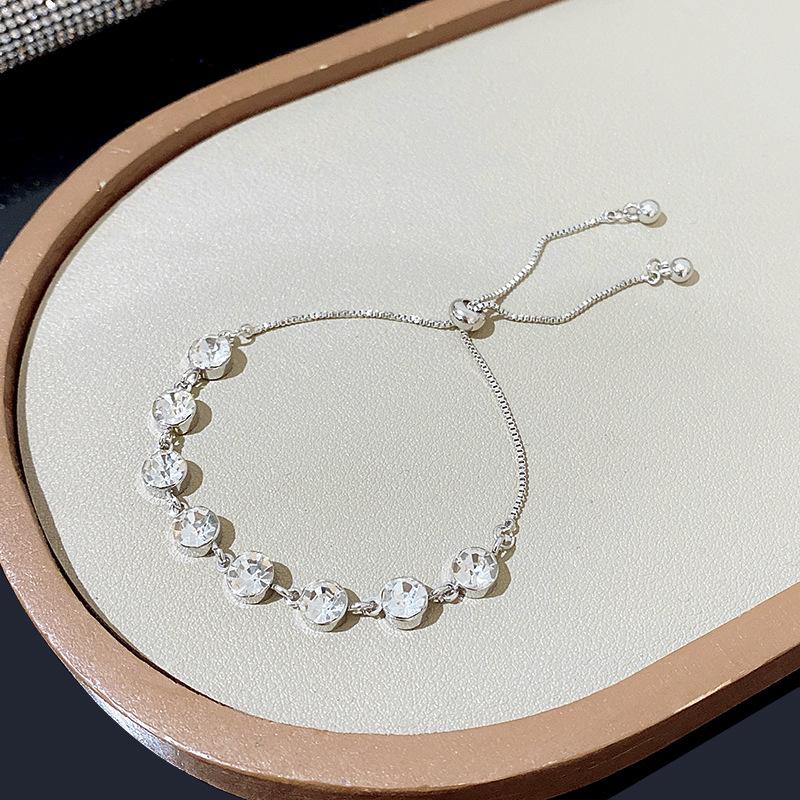 Colorful Zircon Butterfly Drawstring Bracelet Women's Cute Bow Knot Silver Adjustable Bracelet Fashion Birthday Jewelry Gift