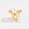 Design Sense Creative Imitation Pearl Pendant Ring, High Sense Ccb Bead Open Index Finger Ring