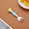 304 Stainless Steel Baby Tableware Set - Includes Spoon, Fork, Anti-Fall Cute Cartoon Chopsticks for Kids