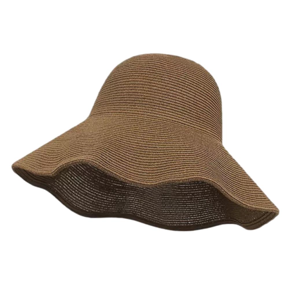 Solid Color Wide Brim Straw Hat Breathable UV Protection Cap Comfortable To Wear Beach Hat  Summer