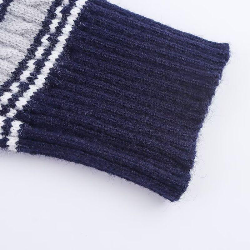 Kaslead New Women Clothes Western Style Fashion Stripe Cardigan Top Skirt Set