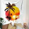 Tropical Sunset with Palm Trees Patterned Tapestry Decorative Wall Hanging, Home Bedroom Living Room Decor