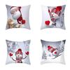 Vibrant 18" Christmas Cushion Cover With Adorable Snowman Santa Claus Design For Home Aesthetics