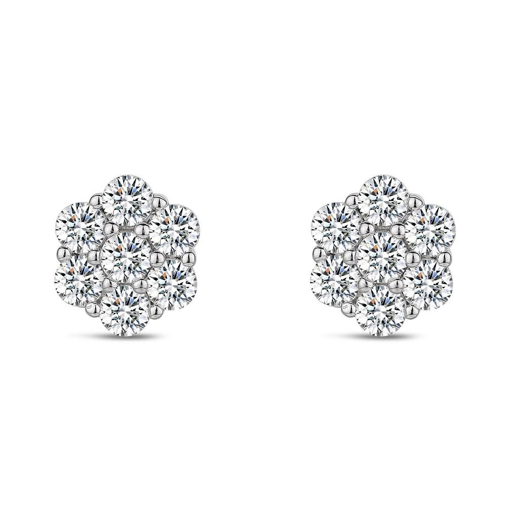 S925 Sterling Silver 4mm Snowflake Moissanite Stud Earrings - Women's European & American Hip-Hop Style