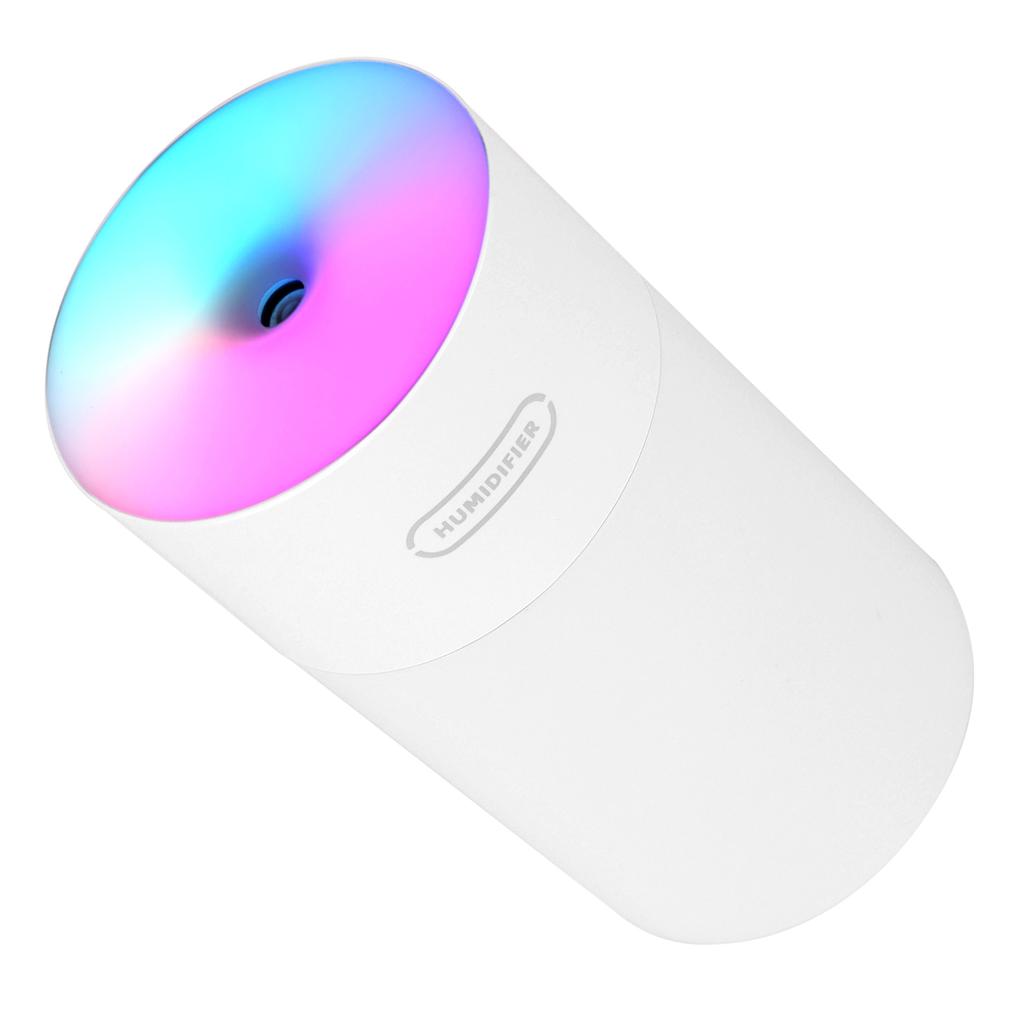 270ml USB Mini Desktop Car Air Humidifier with Colorful Light for Home Office BedroomWhite