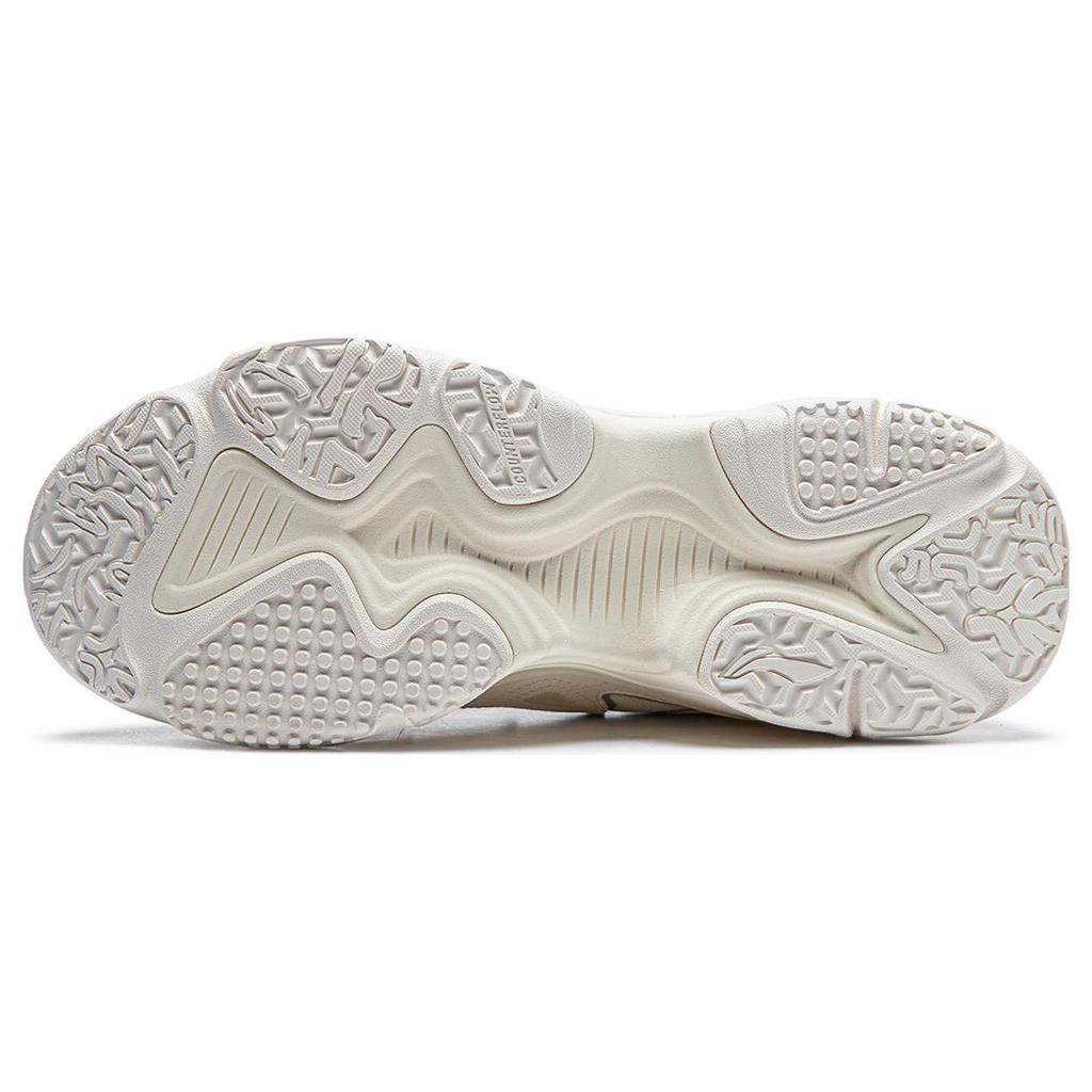 New LiNing Qianxing Strategy 2.0 CF Tracing Anti-Slip Wear-Resistant Low-Top Casual Shoes Women's White Silver AGLT168-2