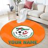 Custom Name Algeria National Football Team Round Area Rug,Carpet Rug for Living Room Bedroom Sofa Playroom Decor,Non-slip Floor Mat
