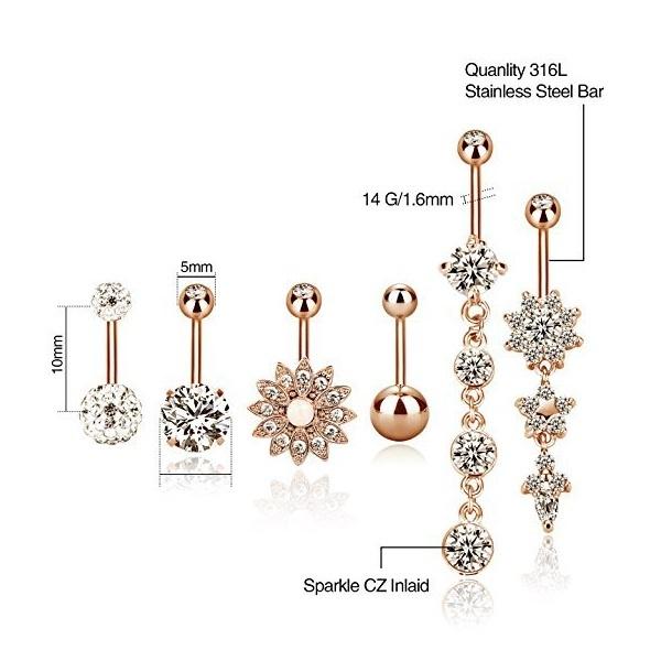 Buy Navel Rings Set Body Piercings Jewellery Accessories Belly Button