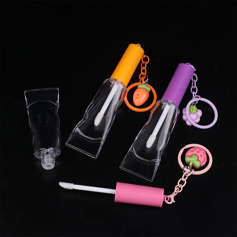 6Ml Lip Gloss Tubes Empty Abs+Pet Big Brush Rod Round Cosmetic Tube Clear Lip Balm Bottle Refillable Gloss Containers Packing