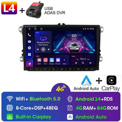 For VW Volkswagen Skoda Octavia Golf 5 6 Touran Passat B6 Polo Jetta 9 Inch Android13 Car Radio GPS 2Din Multimedia Player Wifi