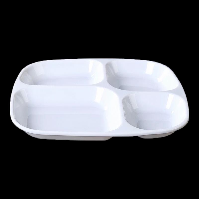 Bandeja de comida rápida de melamina de 10 pulgadas con 4 compartimentos