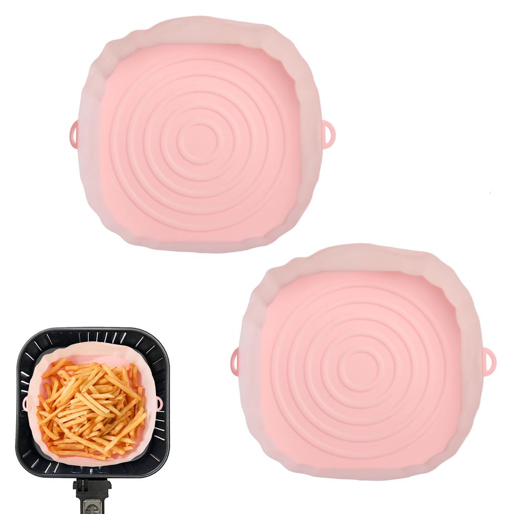 2 stücke Air Friteuse Silikon Korb Silikon Form Airfryer Ofen Backblech Pizza Gebraten Huhn Korb Wiederverwendbare Pan Liner Zubehör