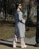 Waisted Trench Coat CLEW 230604 S Gray
