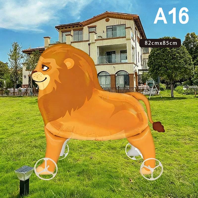 4D Cartoon Foil Balloons Elephant Stand Walking Balloon With Wheel For Kids Birthday Party Decoration Baby Shower