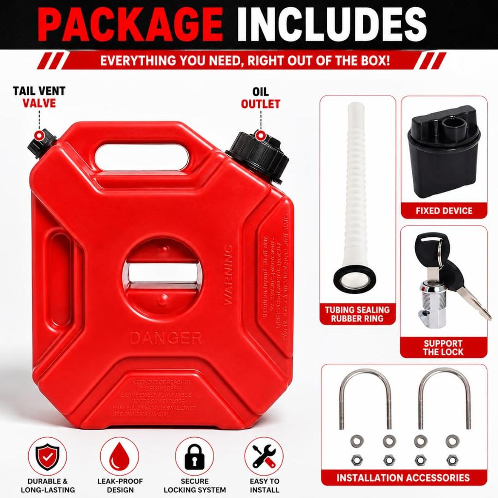 Red "Jerry Can With Fitting" Fit For Royal Enfield Himalayan 411 BS4