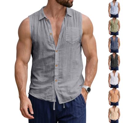 Men's Sport Sleeveless T-shirt Breathable Slim Undershirt Pocket Top Vest