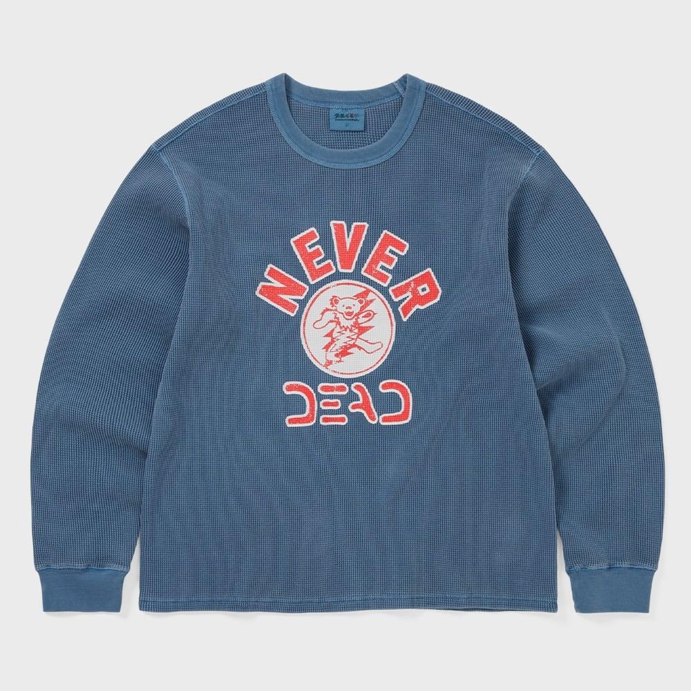 ThIS IS Never That Gd Overdyed WaffLe L S duSty bLue S