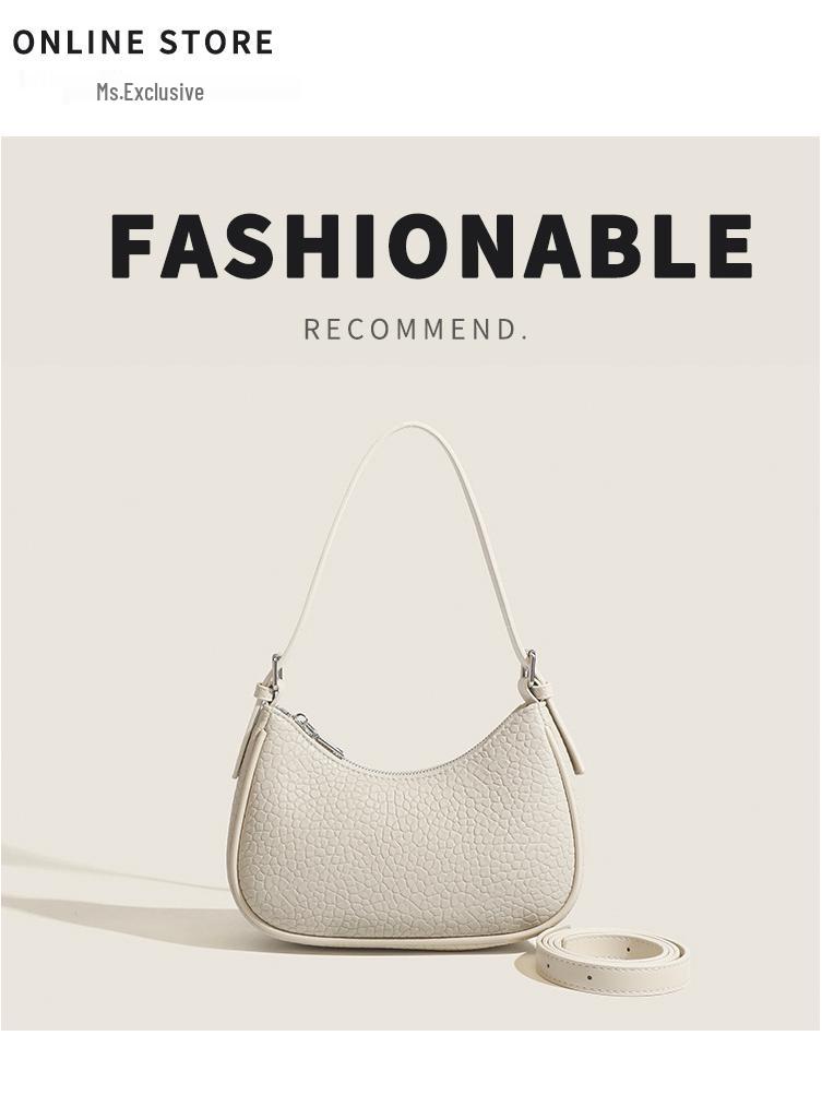 Trendy Textured Baguette Bag: 2025 New All-Match Crossbody & Shoulder Bag for Women
