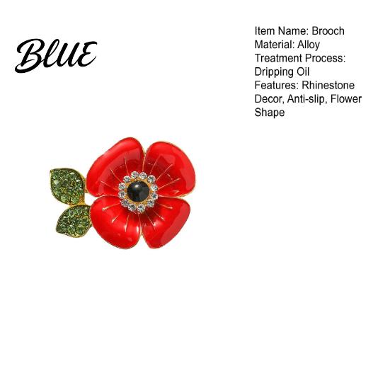 Women Suit Coat Brooch Flower Shape Enamel Oil Dripping Retro