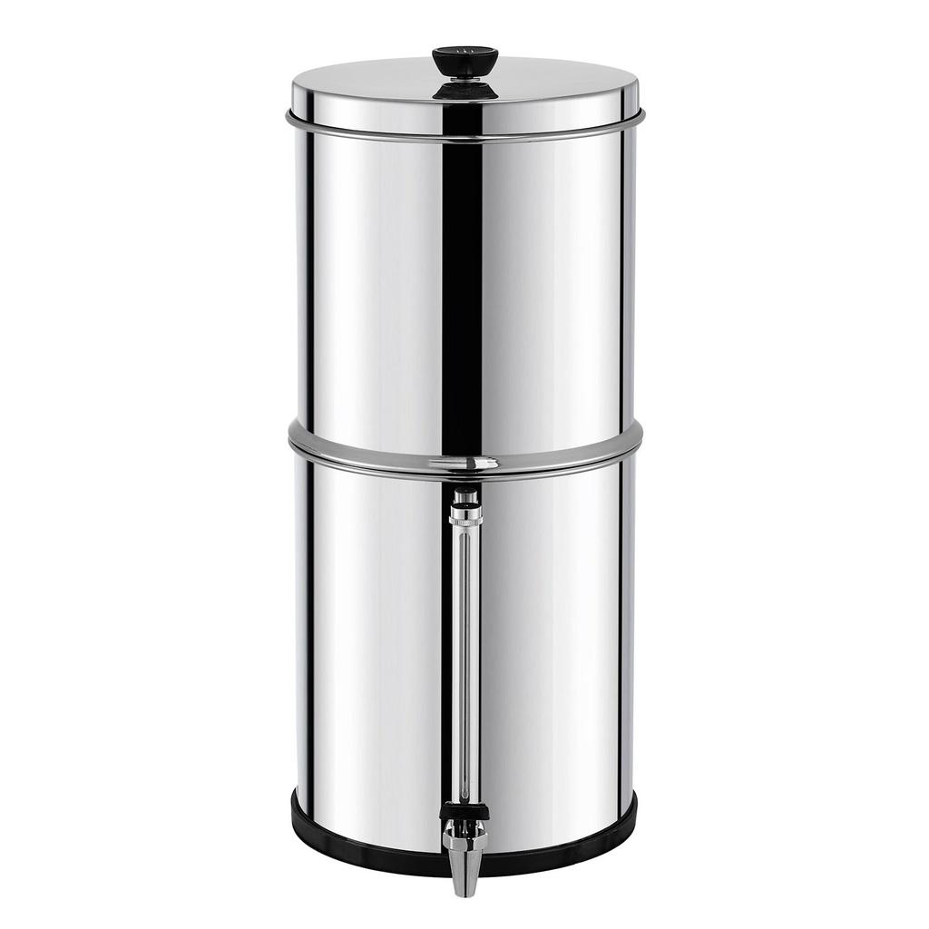 VEVOR Gravity-fed Water Filter System, 2.25G 304 Stainless-Steel Countertop System, Water Filtration System, Reduces Lead and Up To 99% of Chlorine