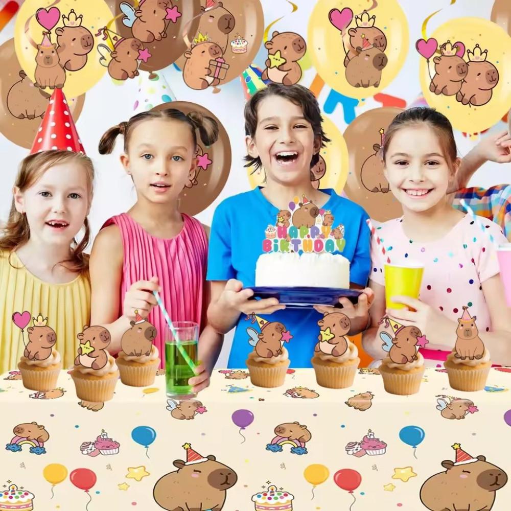 Topper Torta Capibara Animale Carino Decorazioni Cupcake Per Bambini Buon Compleanno Tema Capibara Articoli per Festa Baby Shower