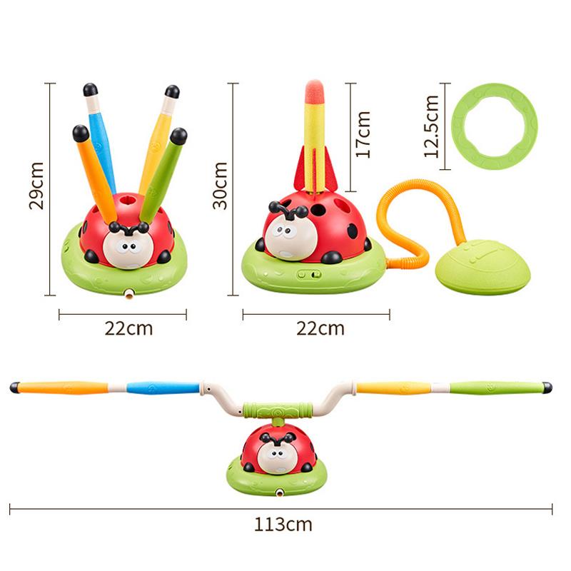 Jucărie 3 în 1 pentru Copii Jump And Toss Gărgăriță Lansator de Rachete Multifuncțional Joc Sportiv Joc de Divertisment Jucărie Educațională de Exterior Cadouri