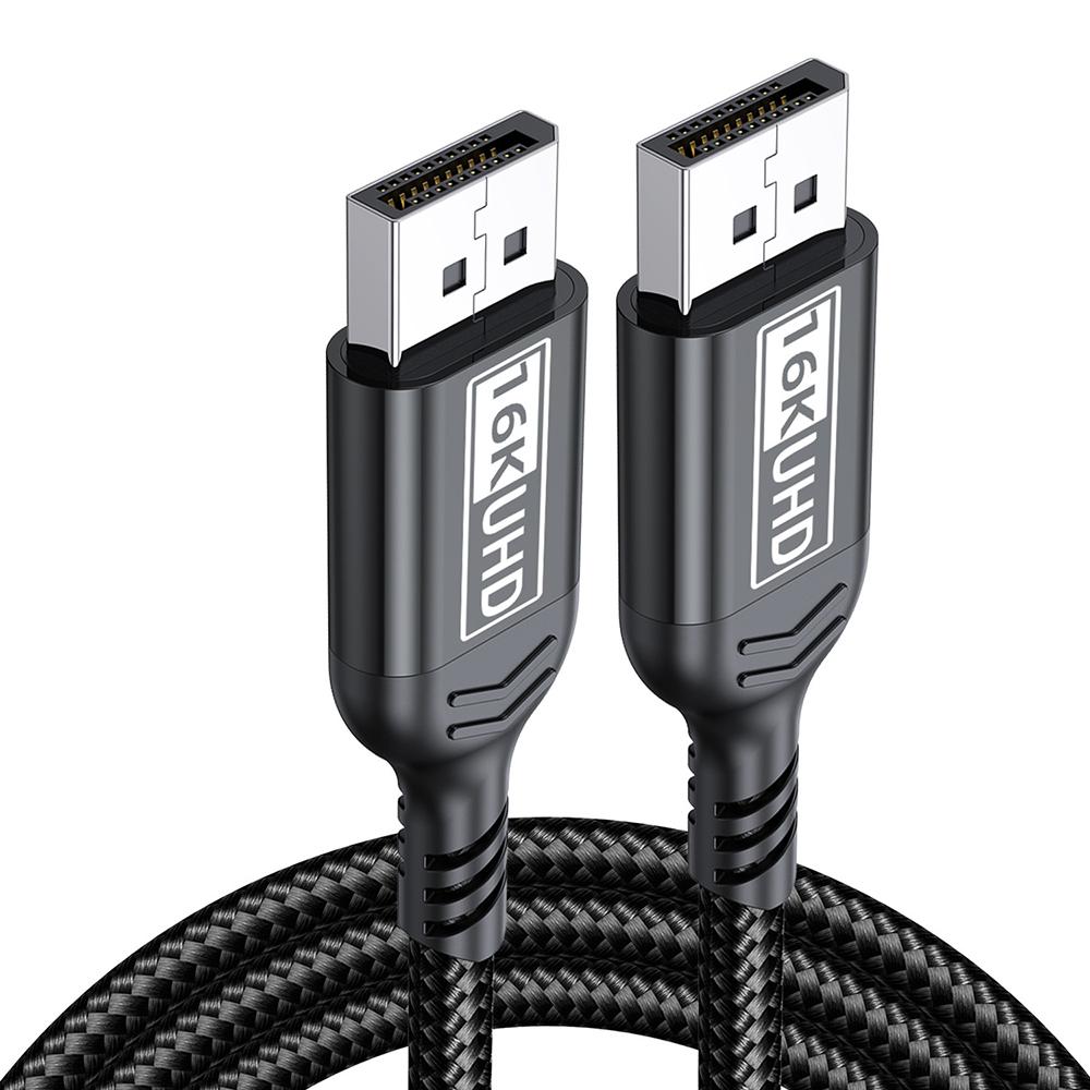 16K DP 2.1 Video Cable, 80Gbps Transfer Rate, 12Bit HDR & VRR Support, Displayport Cord For TV PC Monitor PS5 Xbox Multiple Lengths 1M 2M 3M 5M