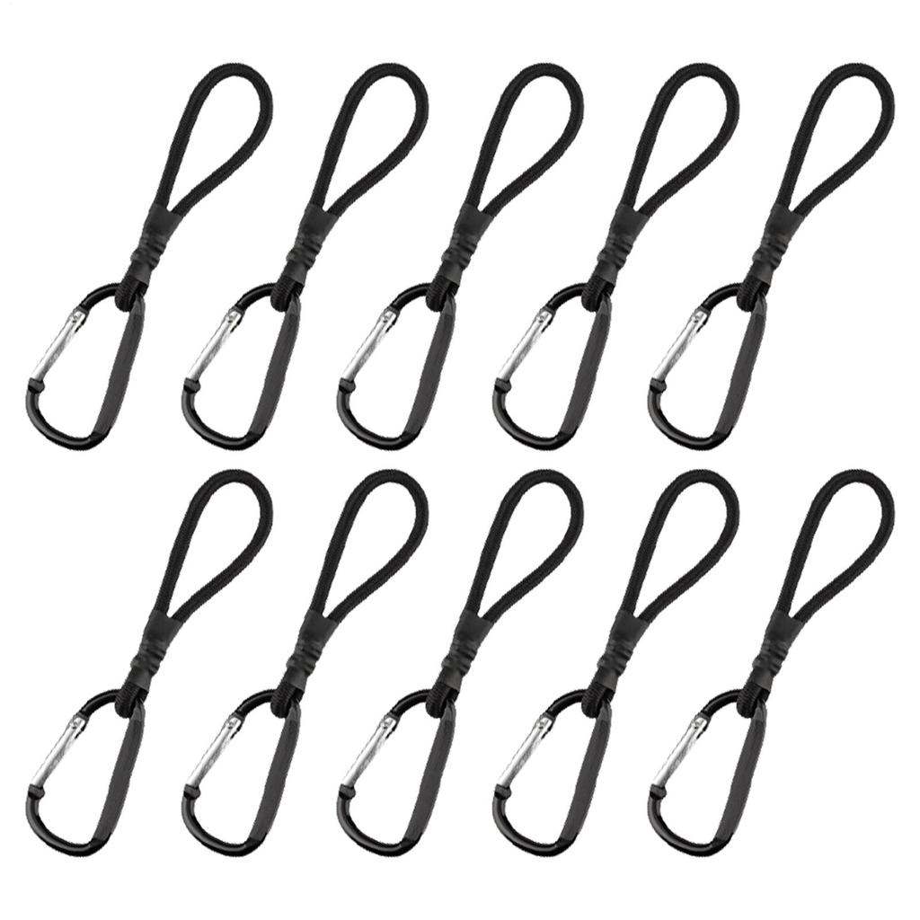 10PCS Heavy Duty BungeeCord Elastic Tie Strap String Carabiner Hooks Kayak Cycling Luggage Packing Ropes Camping Accessories