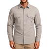 Men's Vintage Loose Fit Casual Work Shirt Long Sleeve Button Down Outdoor Utility Shirt with Multiple Pockets and Durable Fabric