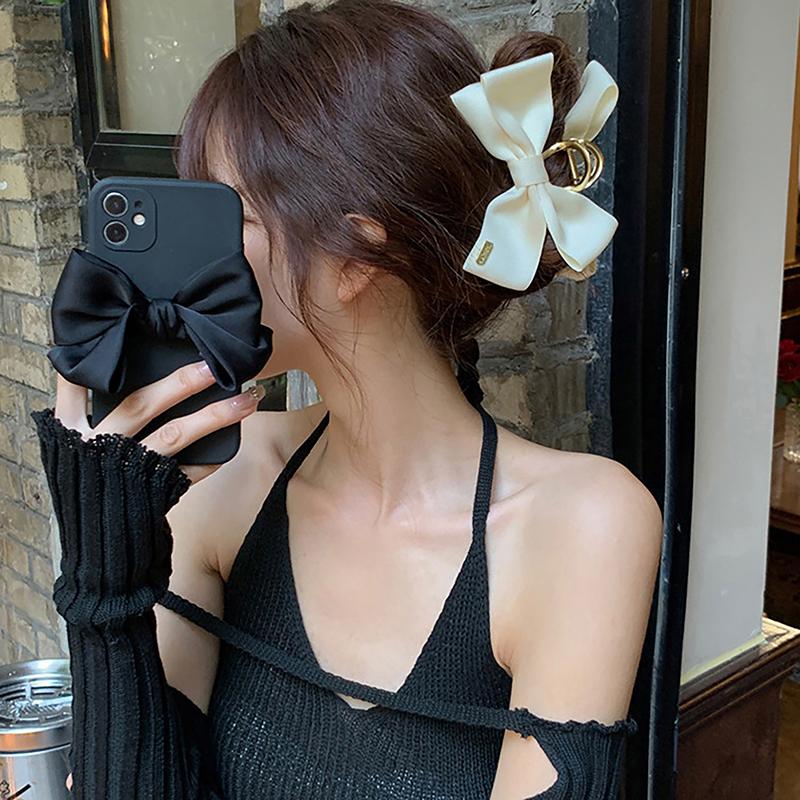 Korean Metal Bow Hair Claw Clip High Quality Simple Elegant Hair Clip Girl'S Daily Hair Accessories Gifts