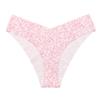 Large size sexy love printed underwear women's European and American ice silk seamless pure cotton crotch breathable yoga briefs without buttocks