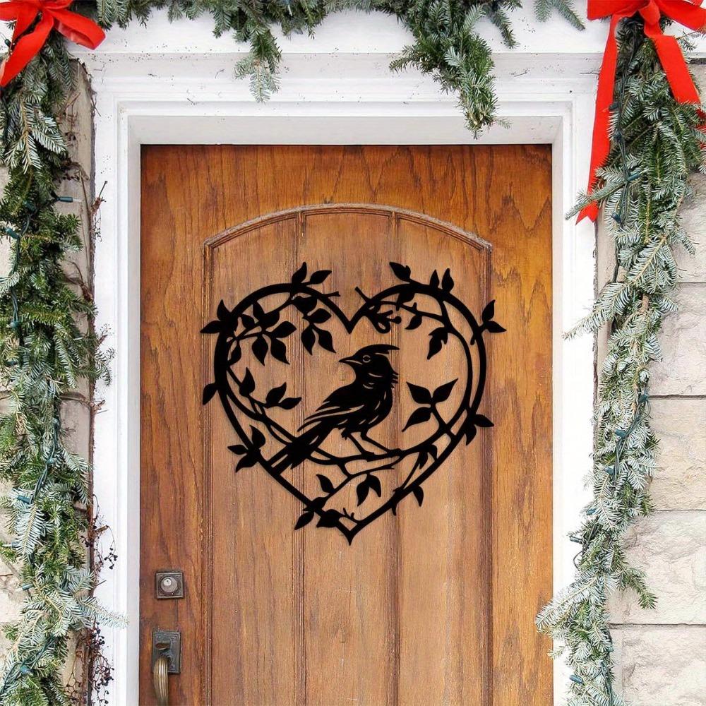 Wrought Iron Heart Cardinal Metal Wall Decor for Christmas Halloween Easter Valentine Thanksgiving