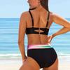 Modischer geteilter Damen-Bikini mit hoher Taille, bedruckt, mit BH-Einlagen und Badeanzug ohne Stahl-BH