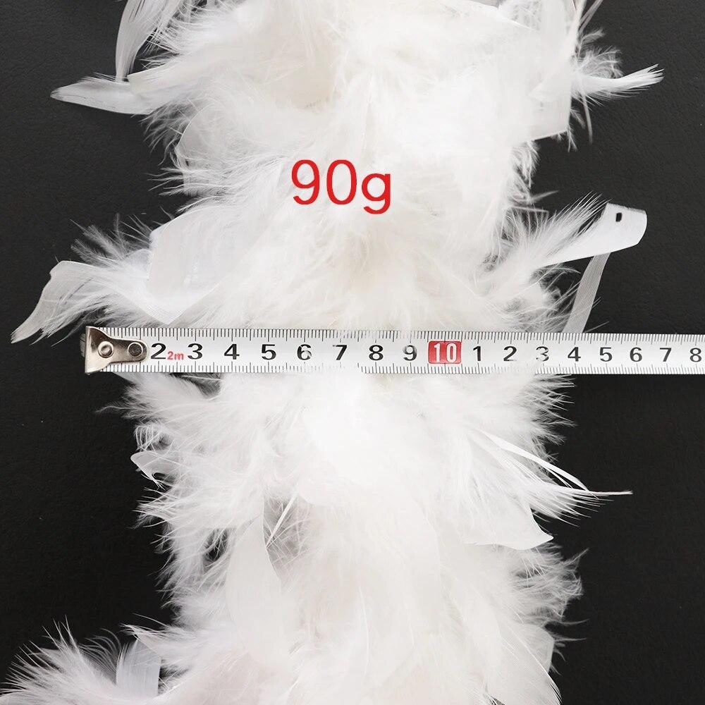 2 Yards 90Gram Turkey Feathers Boa Colorful-Chandelle-Feather-Boa Decor Scarf Marabou Plumas Shawl for Costume/Hat/party