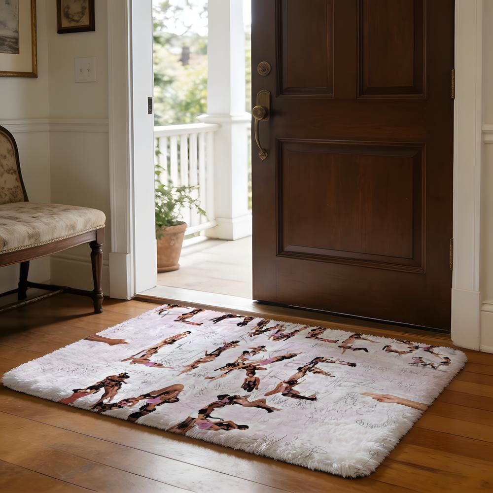 Rapper WWAKE UP LUCKI Floor Mat Soft Flannel Absorbent Mat Non-Slip Rug Home Bedroom Bathroom
