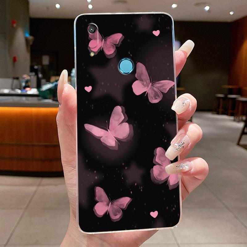 Casing For Huawei Y6 2019 Case Clear Soft Silicone Pretty Butterfly Flower Cover For Coque Huawei Y6 Prime Y 6 2019 MRD-LX1 Case