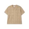 Apostrophe Comma Heart Punched Collar Short Sleeve Cardigan_Black