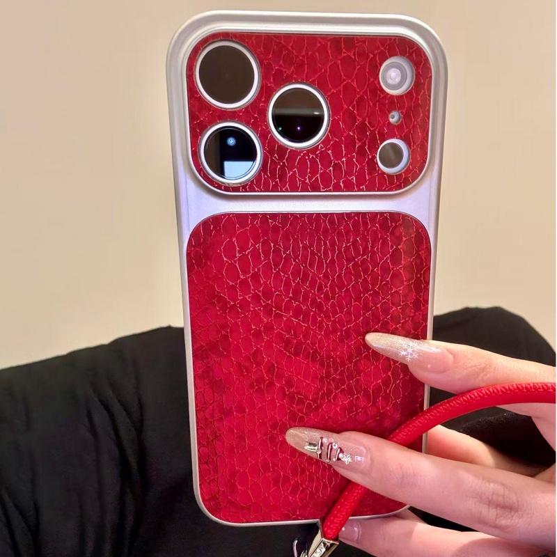 

Роскошный кожаный ремешок Чехол с покрытием под змеиную кожу для iPhone 17 16 15 14 Pro Max Ударопрочный Жесткая броня Бизнес Глянцевая крышка для телефона iPhone 15