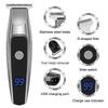 Slicked Back Digital Hair Clipper: Fast-Charging, LCD Display, Compact Stainless Steel Electric Trimmer