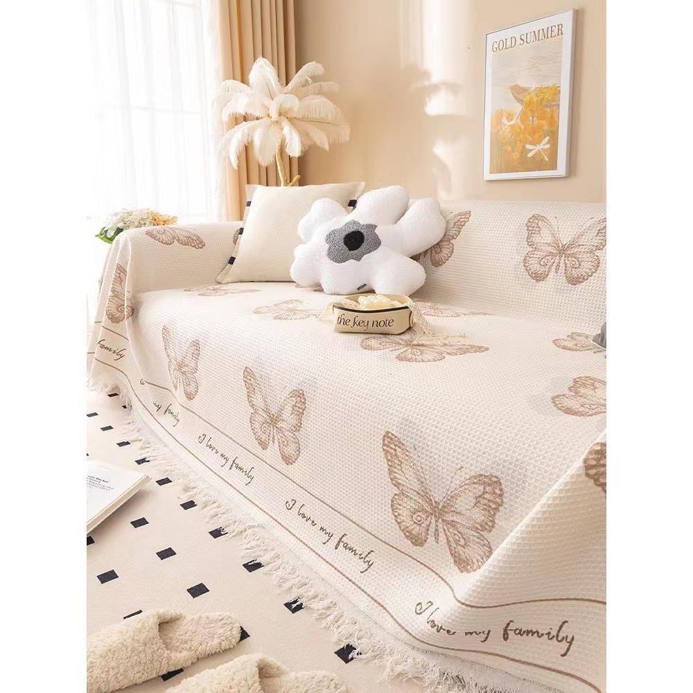 1PC Chenille Sofa Towel for Living Room French Style Home Decoration Sofa Cover Printing Couch Cover Tassel Edge Sofa Cushion